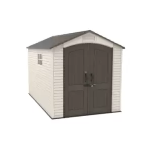 Image of Lifetime 7 Ft. X 12 Ft. Outdoor Storage Shed With Assembly - Brown/Beige