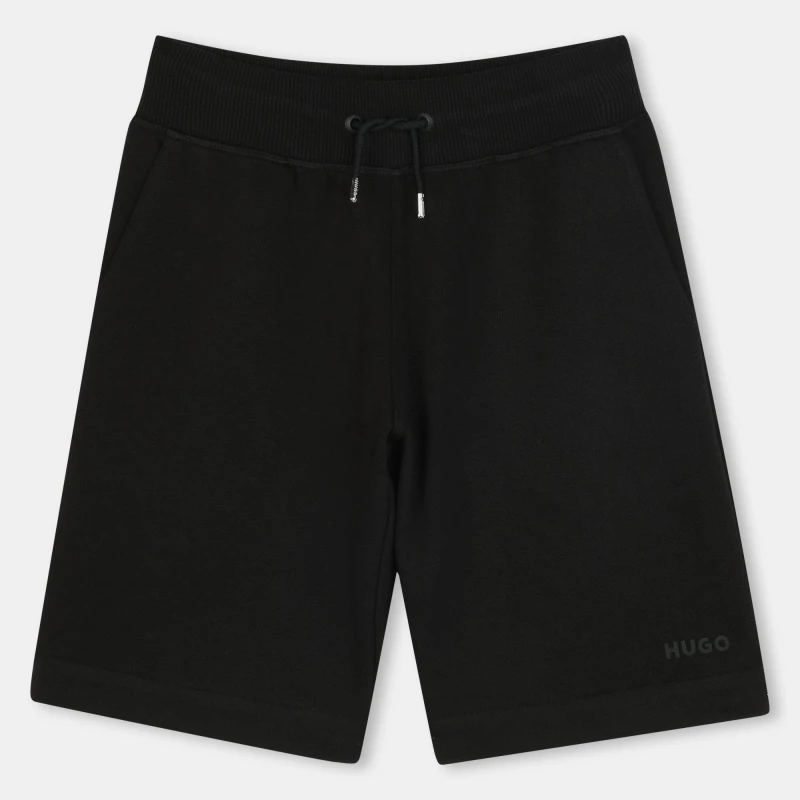 Image of Hugo Kids 's Fleece Jogger Shorts Black 09B male 6Y