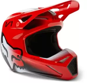 Image of FOX V1 Toxsyk Youth Motocross Helmet, red, Size S, red, Size S