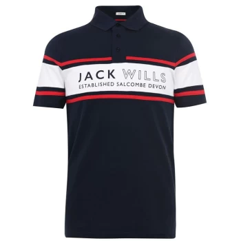 Image of Jack Wills Stakeford Cut and Sew Polo - Navy
