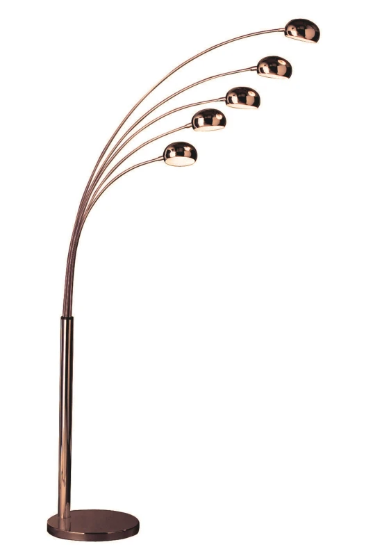 Image of Premier Housewares Zeus 5 Arced Lights Floor lamp with EU Plug Copper