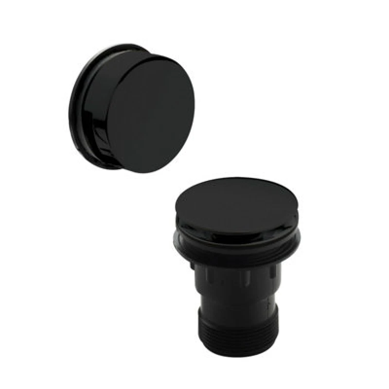 Image of Balterley Click Clack Push Button Overflow Bath Waste for Baths up to 13mm Thick Black unisex