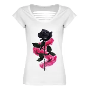Image of Grindstore Womens/Ladies Ebony Bloom T-Shirt (S) (White)