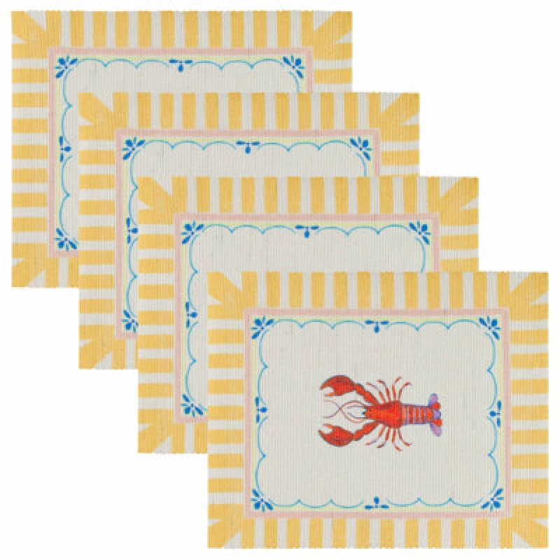 Image of Furn. Brunch Stripes Set Of 4 Indoor/outdoor Multicolour Placemats