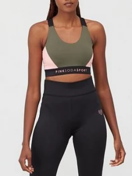 Image of Pink Soda Ave Panel Sports Bra - Black