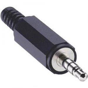 Image of 3.5mm audio jack Plug straight Number of pins 4 Stereo Black Lumberg 1532 02