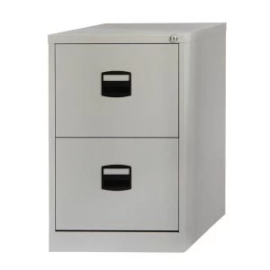 Image of Trexus Filing Cabinet Steel Lockable 2 Drawer Grey