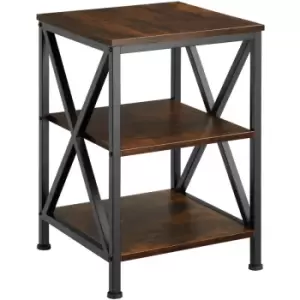 Image of Bedside table Nottingham - bedside table, table, bedroom table - industrial dark - industrial dark