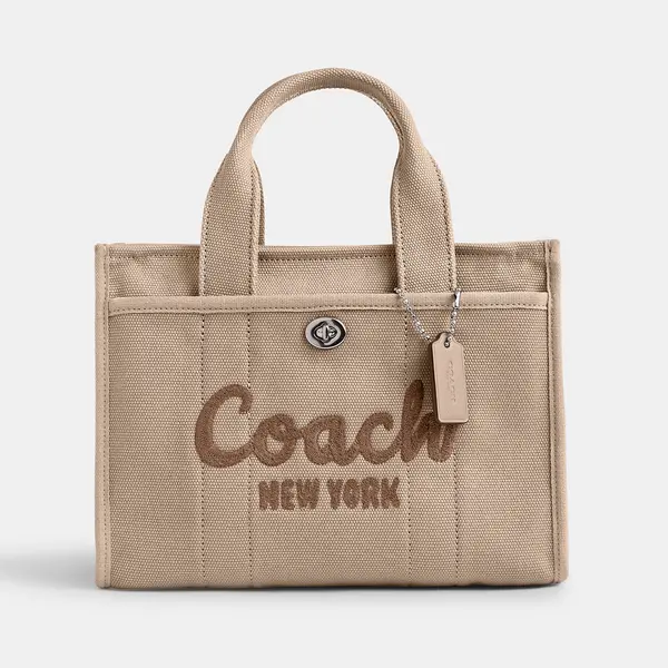 Image of Coach Cargo Tote 26 Cotton Canvas Bag Tan female CP164 LHVRA