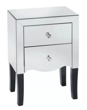 Image of LPD Limited Valentina 2 Drawer Mirrored Bedside Cabinet Wood