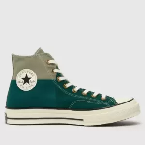Image of Converse Turquoise Chuck 70 Hi Colourblocked Trainers