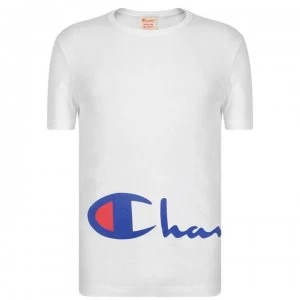 Image of CHAMPION Side Logo T Shirt - White