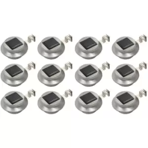 Image of Outdoor Solar Lamps 12 pcs LED Round 12cm White vidaXL - Silver
