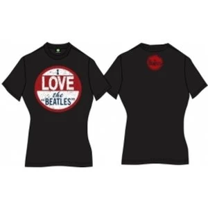 Image of The Beatles I Love The Beatles Vintage Ladies Black T Shir