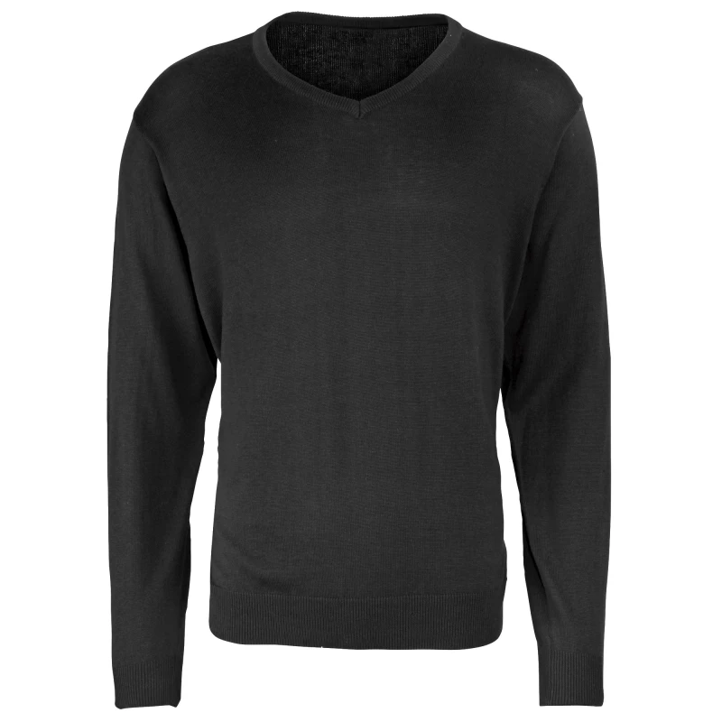 Image of Premier Premier Men V-Neck Knitted Sweater in Black Size: X-Small Black XS Male 5055805367860