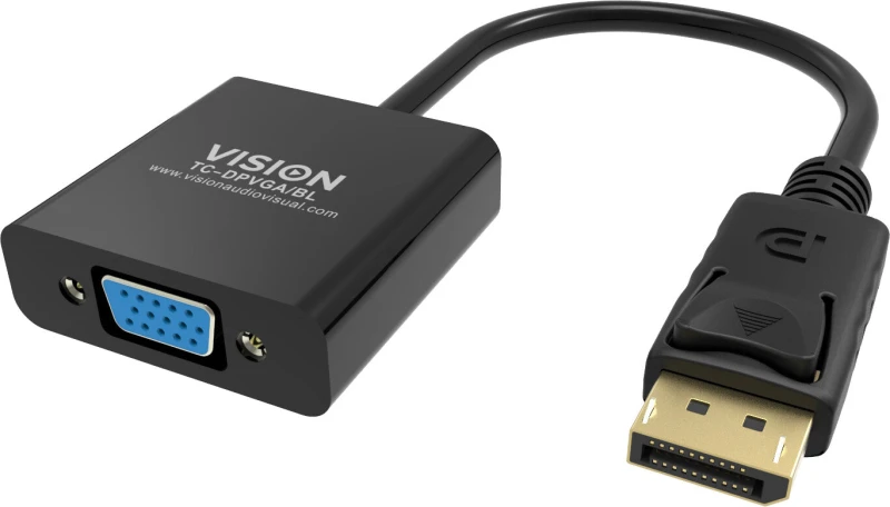 Image of Vision Vision TC-DPVGA/BL video cable adapter DisplayPort VGA (D-Sub) Black TC-DPVGA/BL