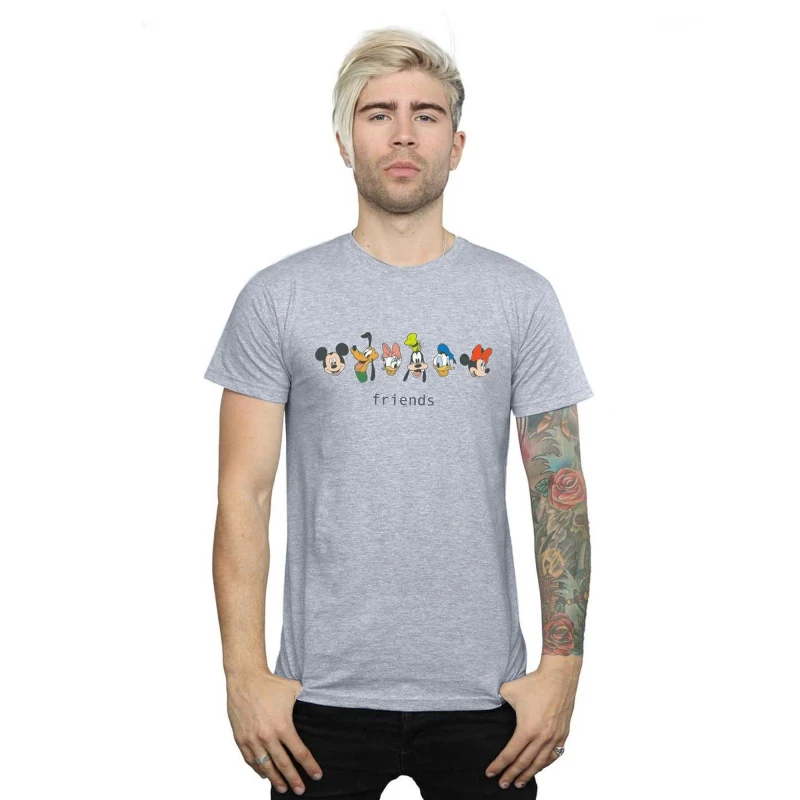 Image of Disney Men Mickey Mouse And Friends T-Shirt in Grey Size: Small Grey S Male 5059568915061