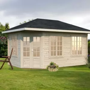 Image of Palmako Melanie 4.5m x 2.8m Corner Log Cabin Summerhouse (44mm)