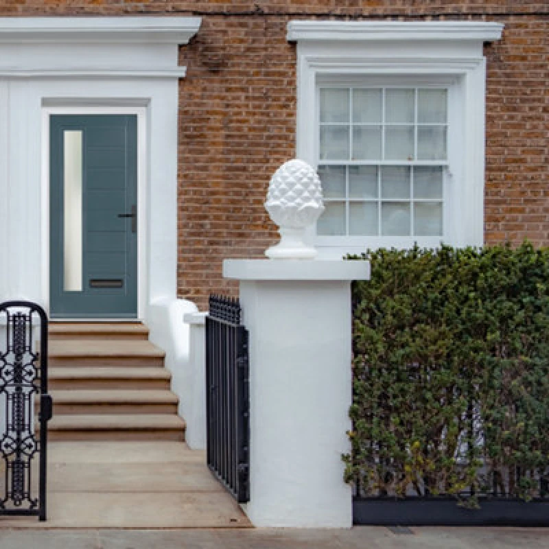 Image of Lacerta Composite Door Monza 7015 Grey 890mm X 2090mm Open In Left Hand Obs Glass 10 Year Guarantee - Free Delivery & Smart Lock