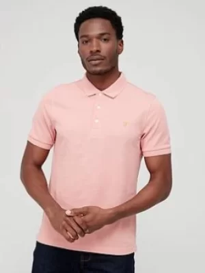 Image of Farah Blanes Organic Cotton Polo Shirt, Pink, Size S, Men