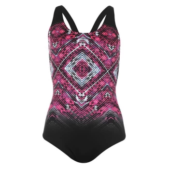 Image of Slazenger Scoop Back Swimsuit Ladies - Black/Pink