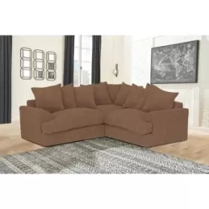 Image of Florexa Modern Jumbo Cord Corner Sofa - Coffee - Coffee