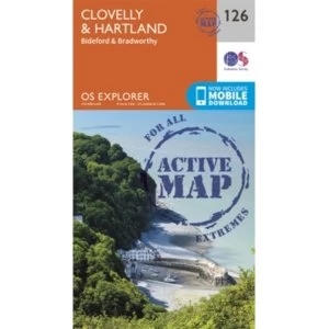 Image of Clovelly and Hartland: 126 by Ordnance Survey (Sheet map, folded, 2015)