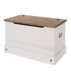 Image of Halea Pine Storage Trunk - White
