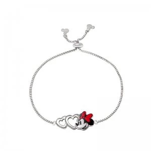 Image of Disney Minnie Mouse Silver Plated Love Heart Bracelet