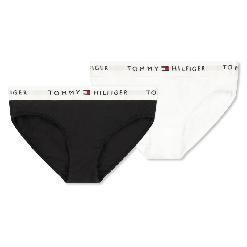 Image of Tommy Hilfiger Kids Bikini Briefs White/Black 0VT female 12-14Y