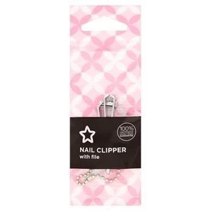 Image of Superdrug Chrome Plated Steel Nail Clipper With File