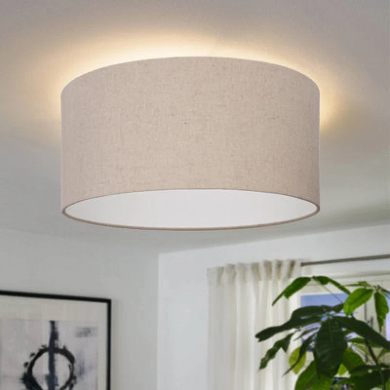 Image of EGLO Cominio Two Toned Satin Glass Single Pendant Light Stone