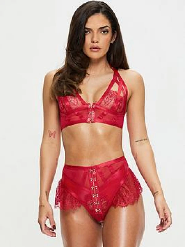 Image of Ann Summers Exuberant Crotchless Set Red