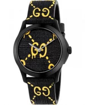 Image of Gucci G-Timeless Ghost Black Dial Rubber Strap Mens Watch YA1264019 YA1264019