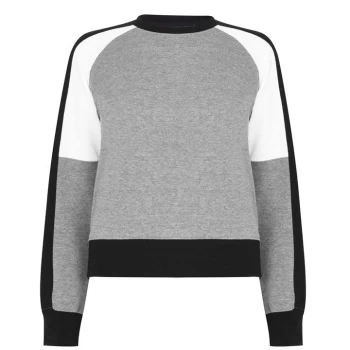 Image of LA Gear Crop Crew Sweatshirt Ladies - Dk Grey Marl