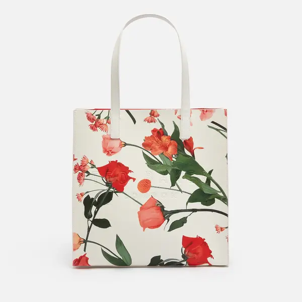 Image of Ted Baker Fleucon Large Icon Floral-Print Faux Leather Bag
