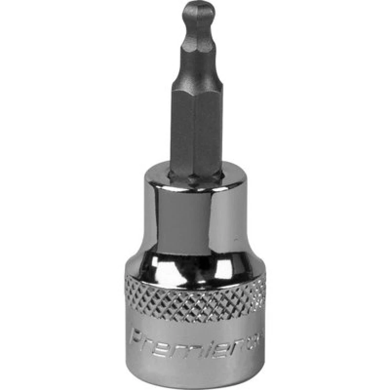 Image of Loops 4mm Ball-End Hex Socket Bit - 3/8" Square Drive - Chrome Vanadium Wrench Socket Multi