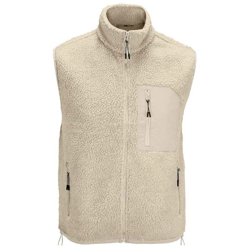 Image of SOL'S Mens Fury Sherpa Body Warmer in Light Beige Size: XS Light Beige Male XS