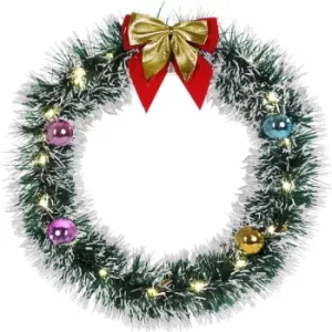 Image of Christmas Wreath with 20 LEDs 32cm Decorative Front Door Wall Window Decor Artificial gold (de)