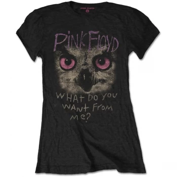 Image of Pink Floyd - Owl - WDYWFM? Ladies Medium T-Shirt - Black