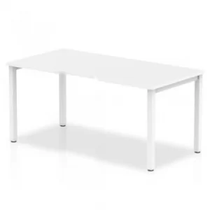 Image of Single White Frame Bench Desk 1600 White