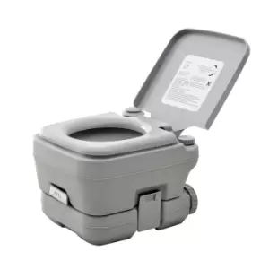 Image of HOMCOM 10L Portable Travel Toilet Outdoor Camping Picnic with 2 Detachable Tanks & Push-button Operation, Grey