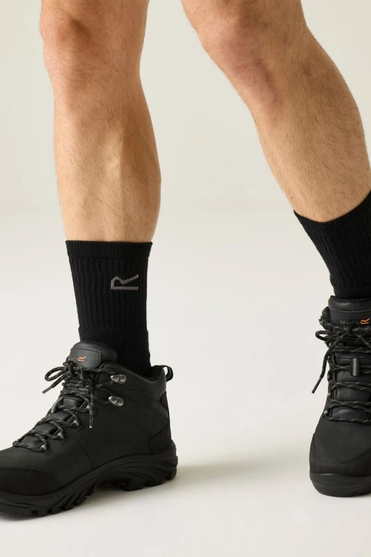 Image of Regatta Regatta Men Burrell Leather Boots in Jet Black Size: 9.5 Jet Black 9.5 Male 5063516186595