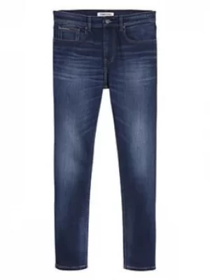 Image of Tommy Jeans TJM Austin Slim Tapered Fit Aspen Blue Stretch Jeans, Aspen Blue, Size 32, Inside Leg Regular, Men