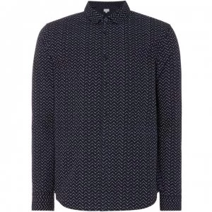 Image of Linea Kirby Zag Printed Shirt - Navy