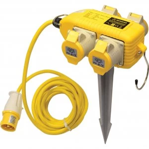 Image of Faithfull 4 Way Site Distribution Box 110v