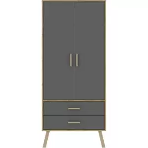Image of Harmony Austin 2 Door 2 Drawer Combi Wardrobe Oak & Grey