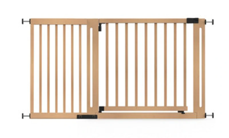 Image of Safetots Wooden Elegance Gate, Natural, 145Cm - 153Cm, Pressure Fit Safety Gate, 73Cm Extra Wide Doorway, Easy Installation