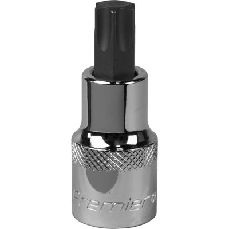 Image of Loops T55 TRX Star Socket Bit - 1/2" Square Drive - PREMIUM S2 Steel Head Knurled Grip Metallics