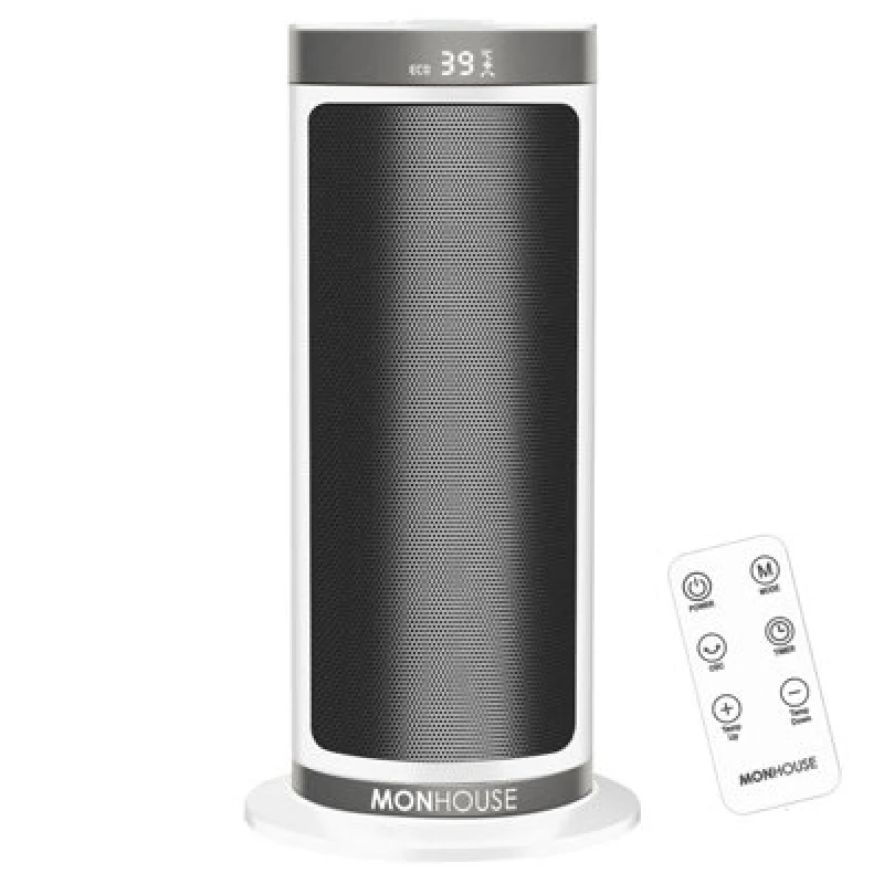 Image of MONHOUSE 2000W Energy Efficient Electric PTC Portable Heater 12H Timer - 40cm in White White Unisex